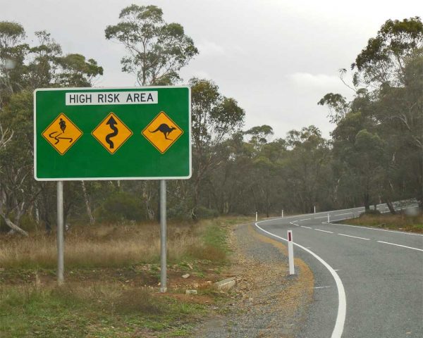 Kurvige Landstraße in Victoria, Australien 
