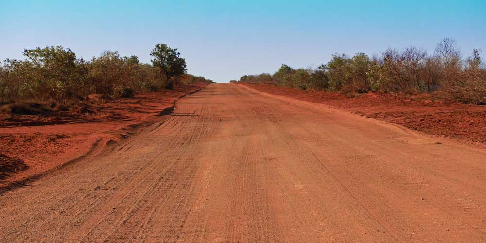 Outback Straße in Australien