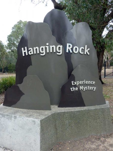 Hinweis auf die Hanging Rock Site in Australien